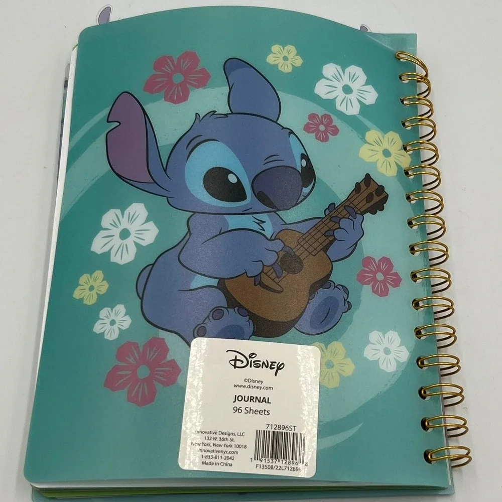 Disney Lilo & Stitch Spiral Journal OS Blue Brand New Tabbed 96 Sheets Floral